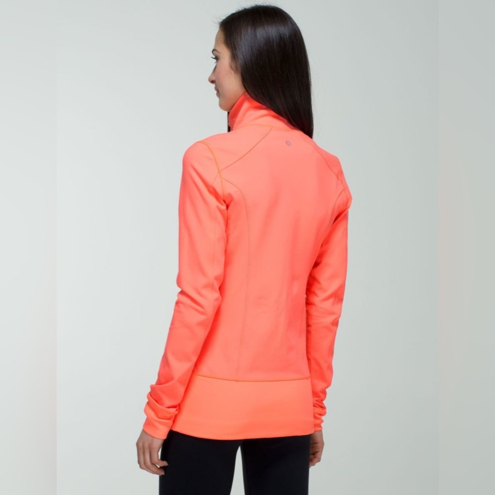 Lululemon Nice Asana Jacket – Bright Coral Orange Full-Zip Athletic Jacket - Picture 2 of 7